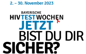 Logo Bayerische HIV-Testwochen - 2. - 30. November 2023 - TestJetzt.de - Bist Du Dir sicher?