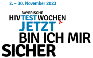 Logo Bayerische HIV-Testwochen - 2. - 30. November 2023 - TestJetzt.de - Jetzt bin ich mir sicher?